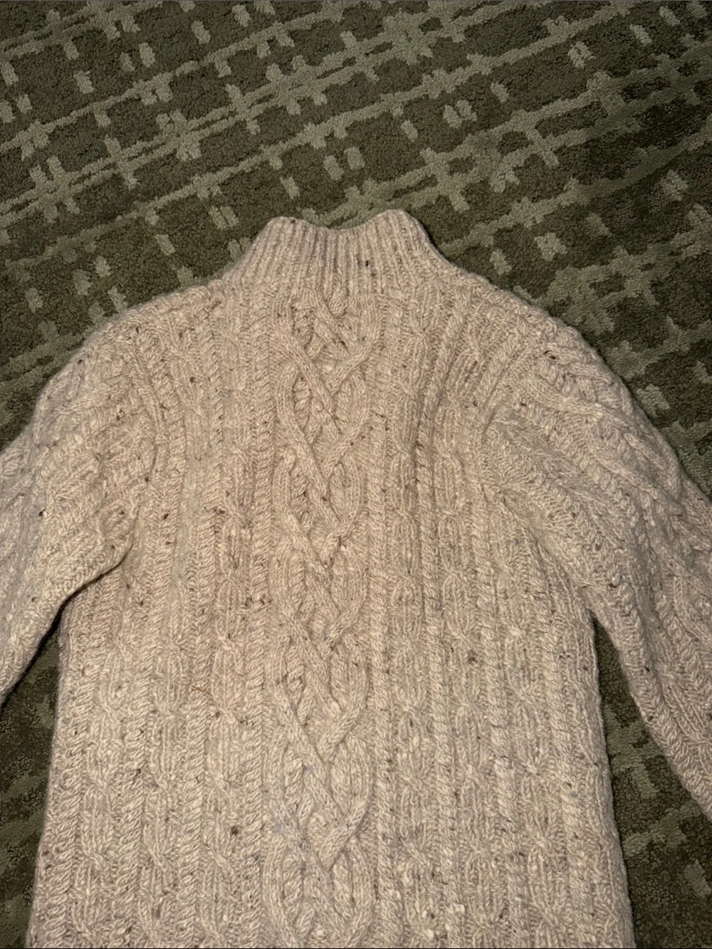 Vintage Women’s Quarter Zip Hand Knit For Ralph Lauren 100% Wool Size Petite - Picture 7 of 10